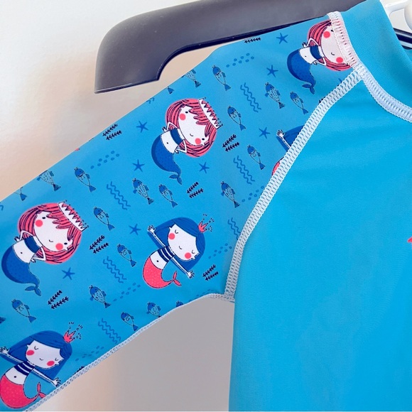 🏄♀️ 🌊 EEUC Ripzpne Toddler Girls T5 Mermaid Swimsuit rashguard top 🩱 - Picture 5 of 6